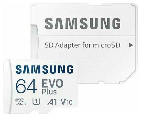 Карта памяти MicroSDXC 64GB Class 10 UHS-I(U1) 130MB/s (с адаптером) SAMSUNG EVO Plus