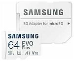 Карта памяти MicroSDXC 64GB Class 10 UHS-I(U1) 130MB/s (с адаптером) SAMSUNG EVO Plus