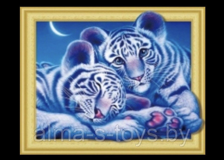 Алмазная мозаика 30*40 5Д милые тигрята - фото 1 - id-p169453392