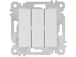 Выключатель 3-клав. (скрытый, без рамки, винт. зажим) белый, RITA, MUTLUSAN (10 A, 250 V, IP 20)