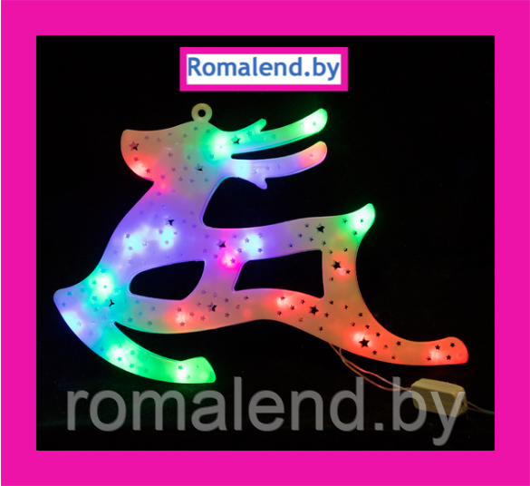 Новогодняя гирлянда - Олень светодиодный разноцветный, 30 см 7295 - фото 1 - id-p169458442