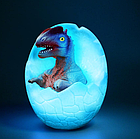 3D ночник-светильник динозавр (16 цветов) с USB зарядкой, фото 3