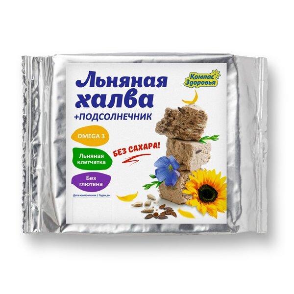 Халва льняная с подсолнечником на фруктозе 250 г (без сахара)