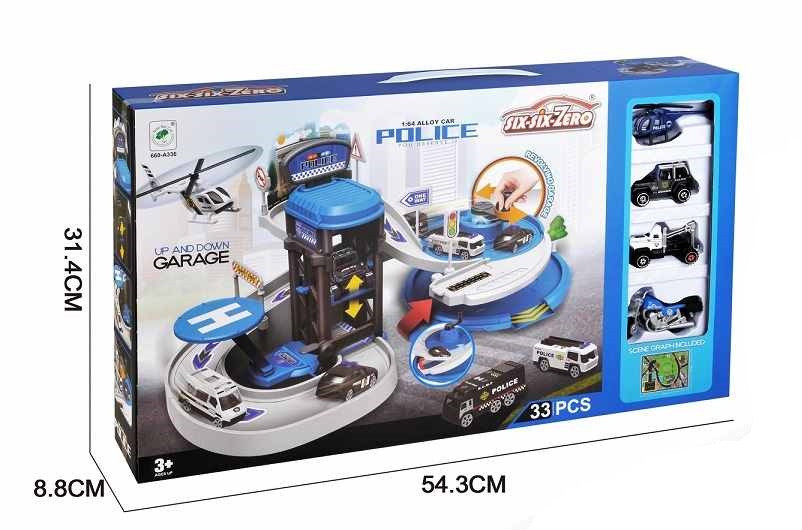Игровой набор Полиция паркинг, вертолет и машинки в комплекте, 660-A336 (54.5х25х33.5) - фото 2 - id-p169472339