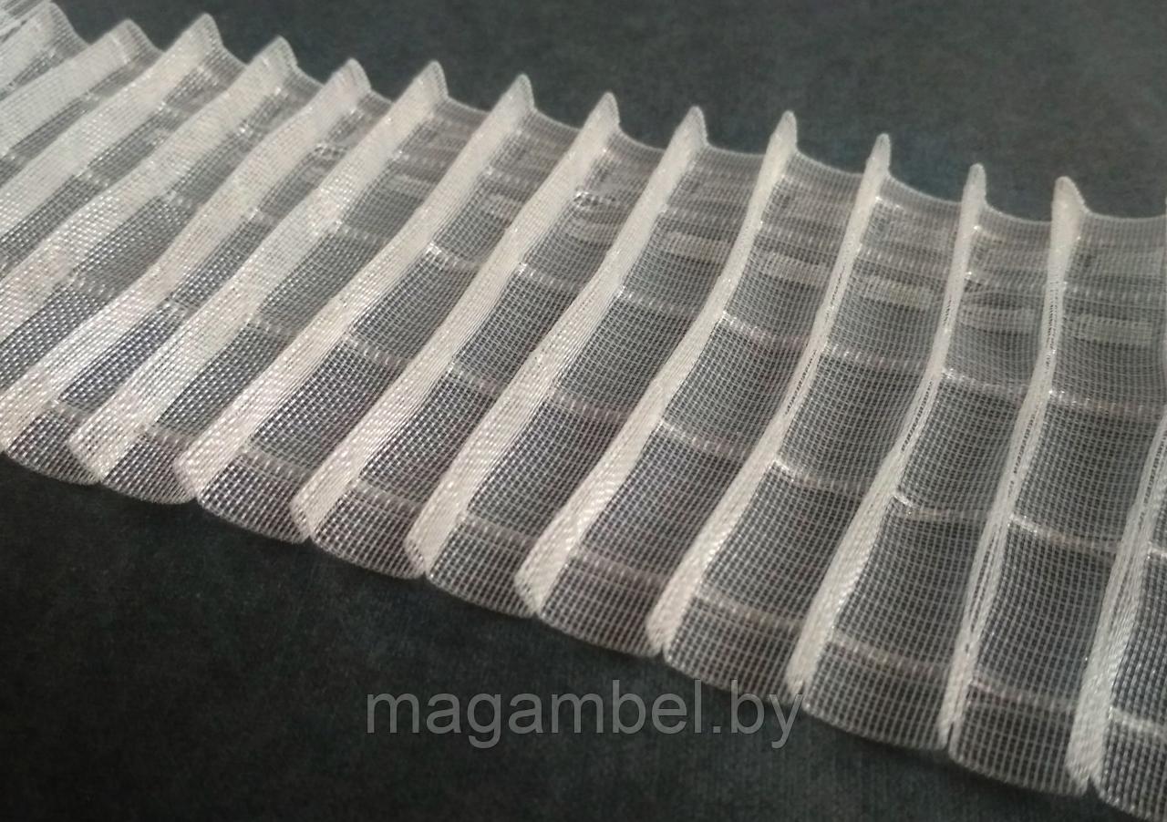 Лента для штор прозрачная карандаш 10см (сборка 1:2) с двумя карманами