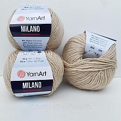 Пряжа Ярнарт Милано (Yarnart Milano) цвет 854 светлый беж