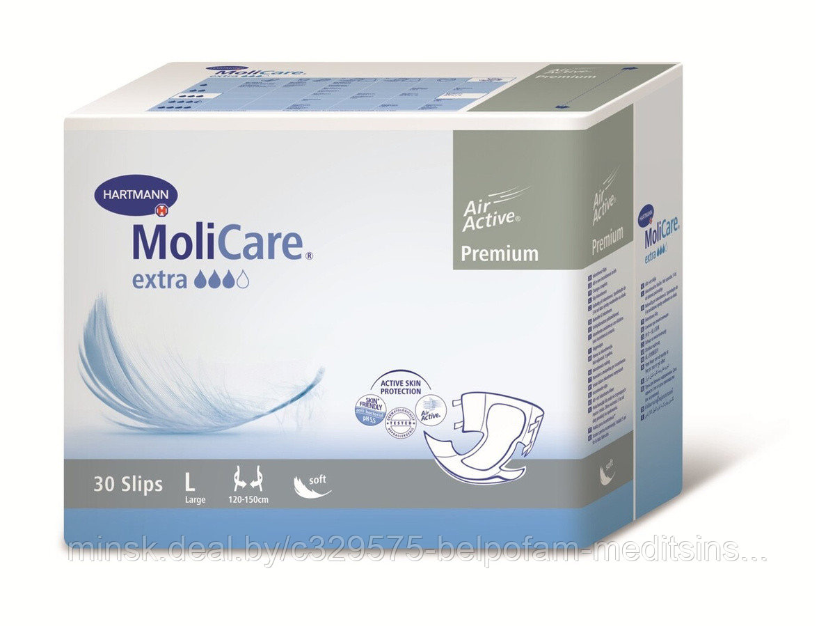 Подгузники для взрослых воздухопроницаемые Molicare Premium Extra Soft L №30