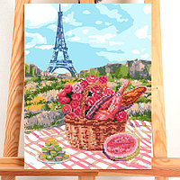 Картина по номерам с алмазной вышивкой без подрамника "Пикник в Париже", 30 х 40 см