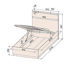 Кровать одинарная LT-К90 Loft с подъемным механизмом фабрики Интерлиния, фото 2