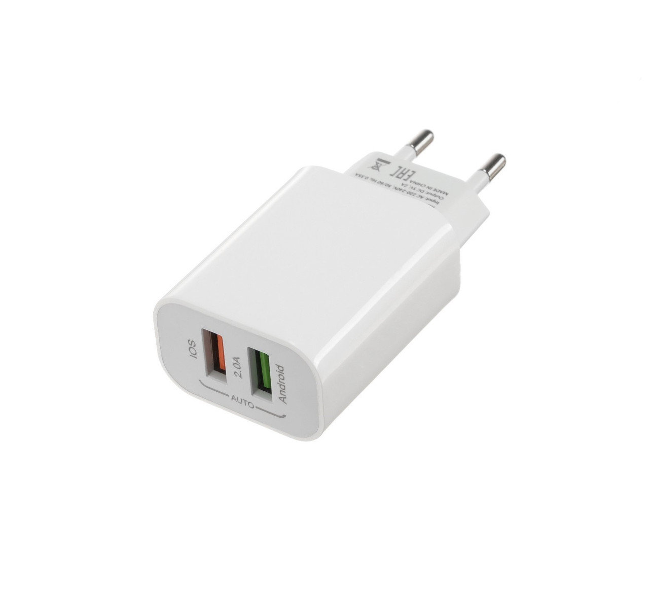 Блок для зарядки LuazON LN-110AC, 2 USB, 2 A белое 4598422 - фото 1 - id-p150260664