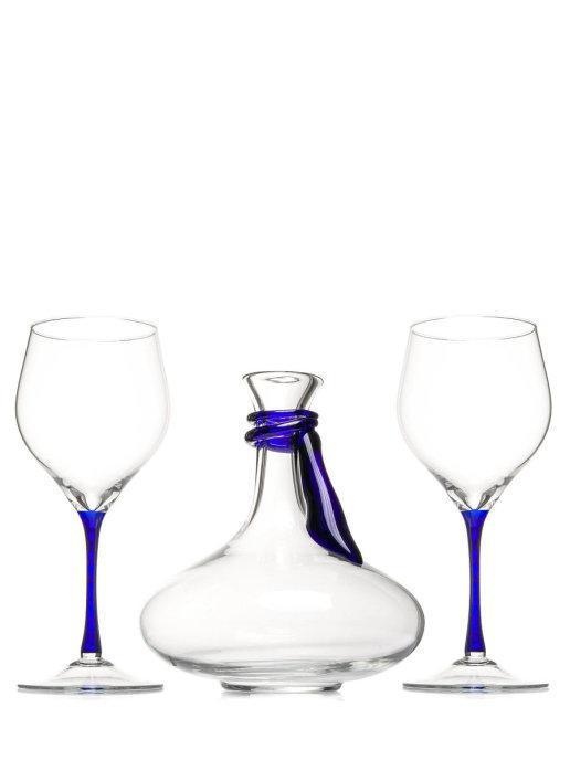 НЕМАН Набор для вина стеклянный: декантер 1 л 1 шт + бокалы 500 мл 2 шт - фото 1 - id-p169167750