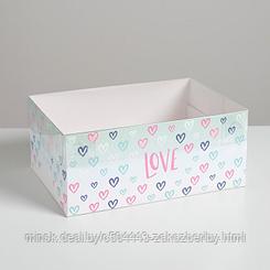 Коробка на 6 капкейкой «Love», 23 × 16 × 10 см