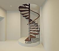 Винтовая лестница на металлокаркасе модель 34