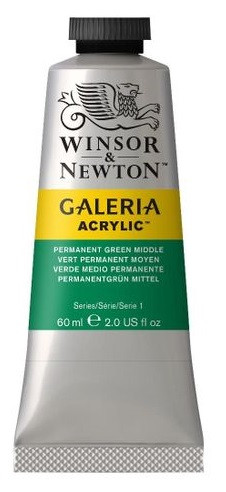 Краска акриловая Winsor&Newton GALERIA 60 мл PERMANENT GREEN MIDDLE