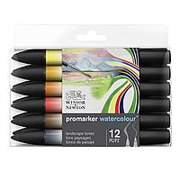 Набор маркеров акварельных Winsor&Newton WATERCOLOUR MARKER 12 LANDSCAPE