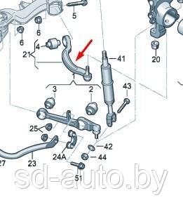 Рычаг нижний кривой R, AUDI ALLROAD 00-05, JTC1043 TRW