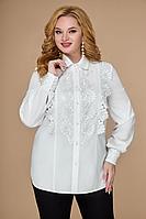Женская осенняя кружевная белая нарядная большого размера блуза Svetlana-Style 1619 молочный 52р.