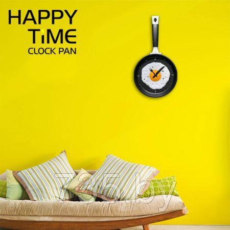 Часы "Сковорода" настенные желтые - фото 5 - id-p167709699