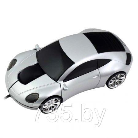 Мышь машинка CBR MF-500 Lazaro проводная в виде автомобиля серебристая - фото 3 - id-p167709753