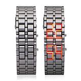 Led Watch - часы наручные "Самурай" серебристые с красными диодами, фото 2