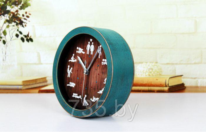 Часы "Камасутра" настольные дерево с голубой рамкой 12 см - фото 2 - id-p167709935