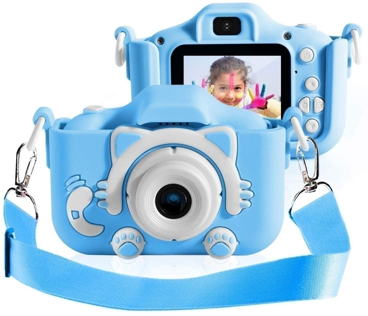 Детский фотоаппарат Childrens Fun Camera Cute Kitty Голубой - фото 3 - id-p169512488