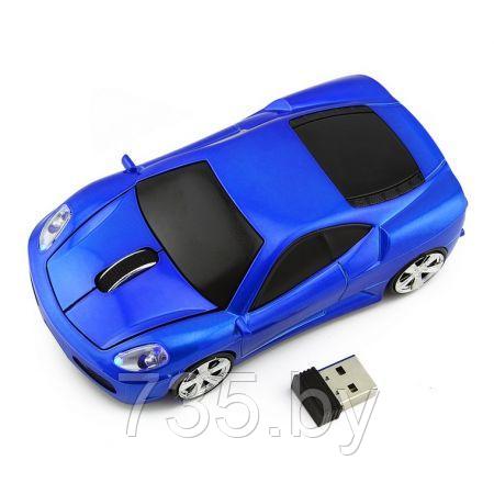 Мышь машинка беспроводная "Fer-i" синяя подарочная в виде автомобиля - фото 3 - id-p167710023