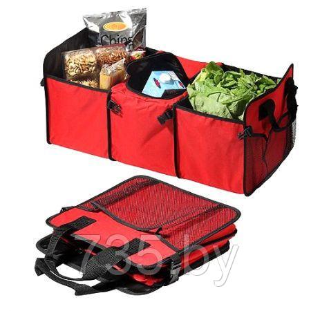Органайзер - складная сумка с термоотсеком в багажник автомобиля красный - фото 2 - id-p167710052