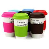 Термокружка "Бумажный стаканчик" керамическая  голубой  Im not a paper cup, фото 2