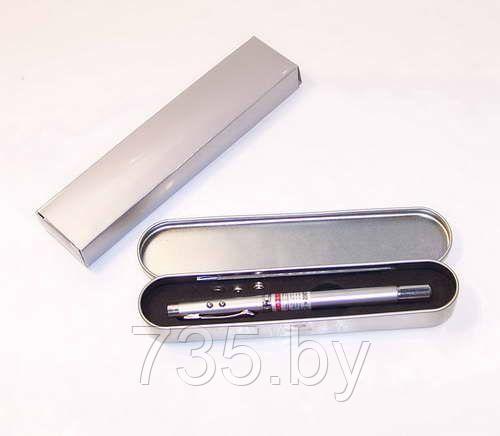 Ручка указка, фонарик, лазерная указка 4 в 1 в подарочной коробочке металл - фото 3 - id-p167710210