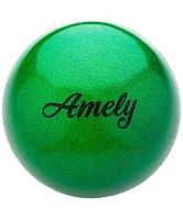 Мяч для художественной гимнастики Amely AGB-103 (19см, 400гр), зеленый с блестками