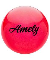 Мяч для художественной гимнастики Amely AGB-102 (19см, 400 гр) красный с блестками
