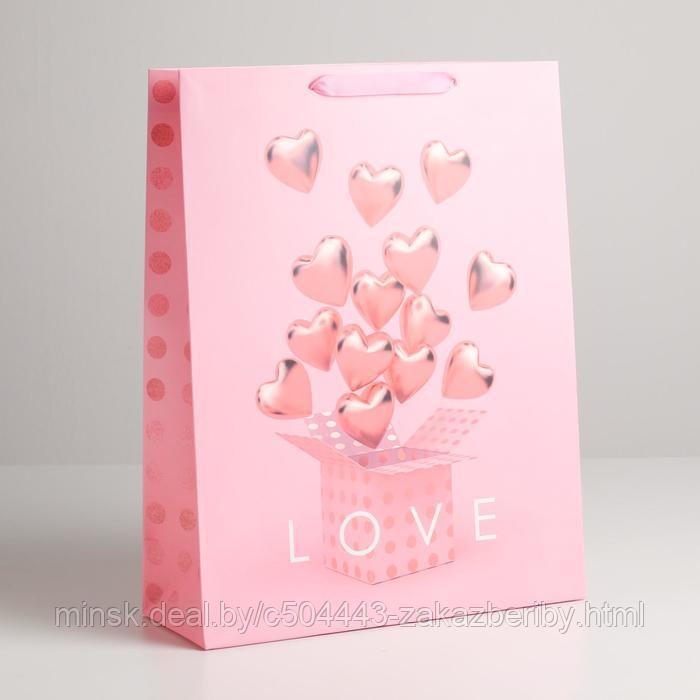 Пакет ламинированный вертикальный «LOVE», L 31 × 40 × 11,5 см
