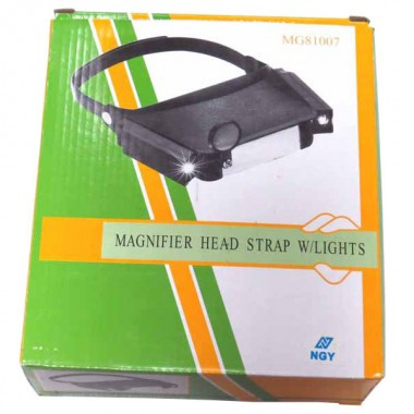 Бинокуляр Magnifier head strap W/Lights MG 81007 - фото 2 - id-p169540837