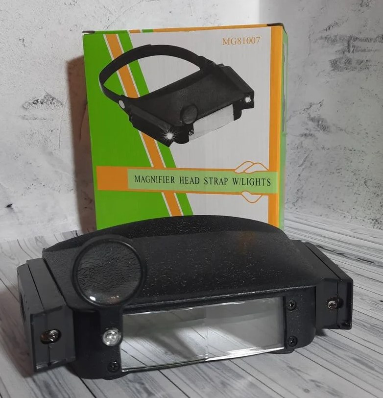 Бинокуляр Magnifier head strap W/Lights MG 81007 - фото 3 - id-p169540837