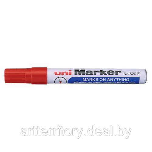 Маркер перманентный UNI MARKER NO.520F (1-3мм, пулевидный наконечник) (красный) - фото 1 - id-p169493711