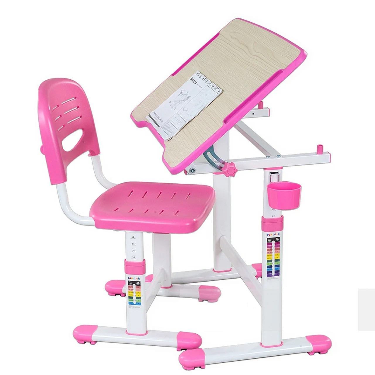 Детская растущая парта и стул-трансформер Fun Desk Piccolino 2 Pink