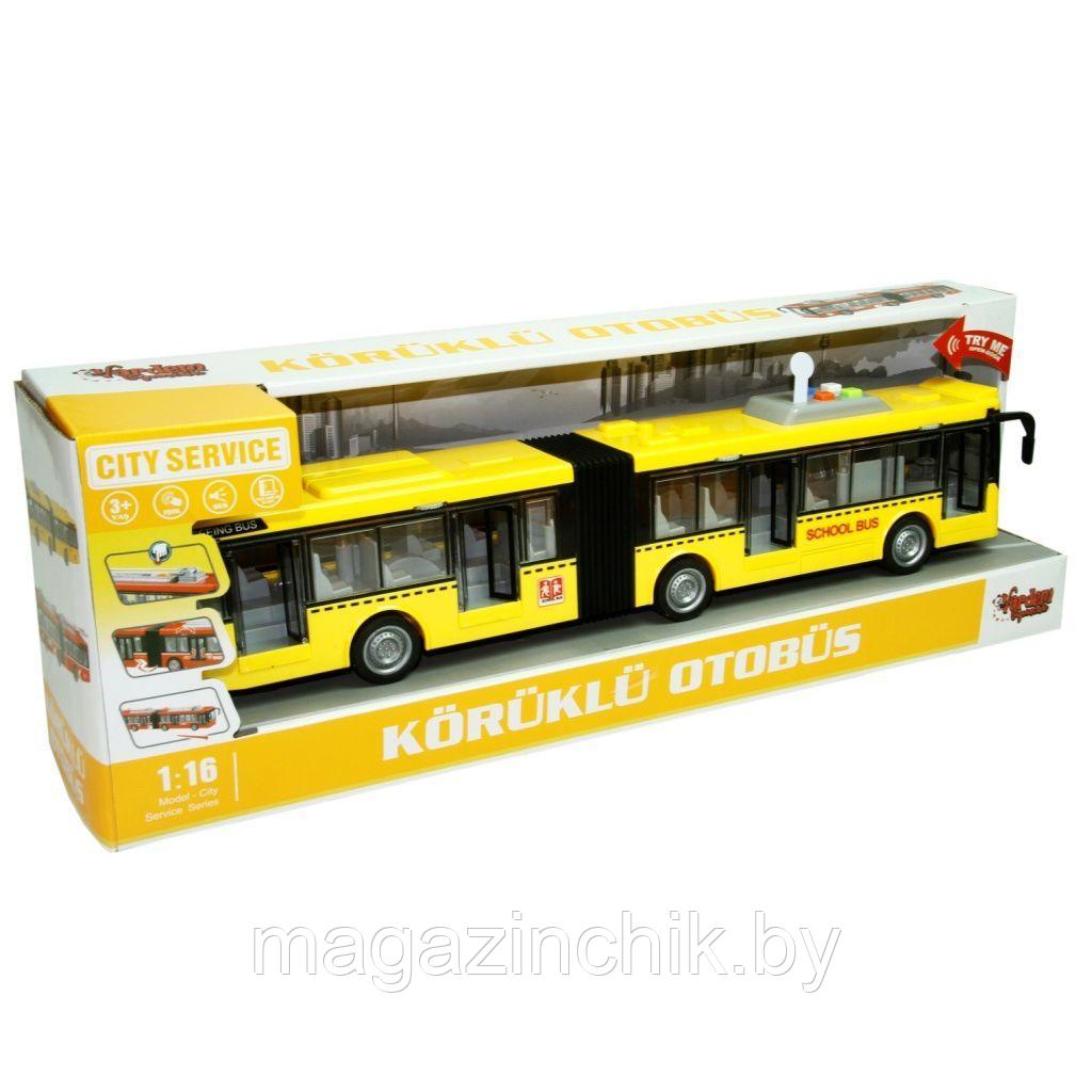 Инерционный автобус-гармошка WY913A, свет, звук, желтый