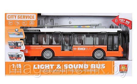 Музыкальный атобус-гармошка WY913B, оранжевый, свет, звук - фото 2 - id-p169542621