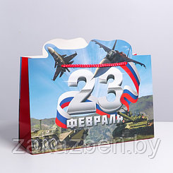 Пакет подарочный «С 23 Февраля»,  30 × 23 × 10 см