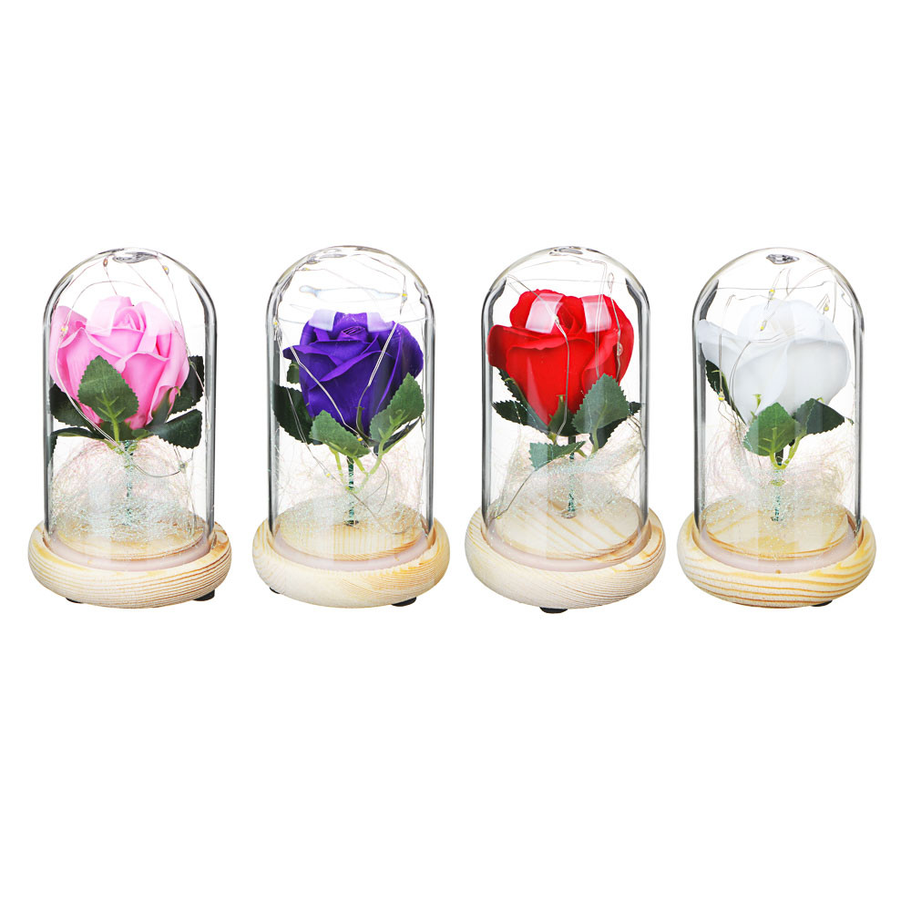 Светильник цветочная композиция Роза в колбе, 15 см - фото 3 - id-p169544157