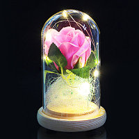 Светильник цветочная композиция Роза в колбе, 15 см