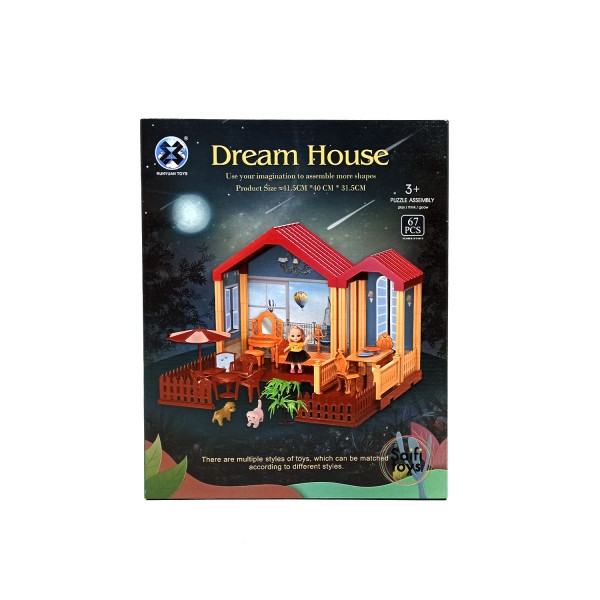 Домик для куклы "Dream House" с мебелью, 67 элементов, арт.556-21 ыа - фото 1 - id-p169544648