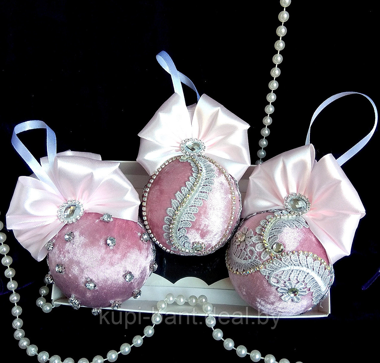 Бархатные новогодние шары (Handmade) - фото 2 - id-p169544886