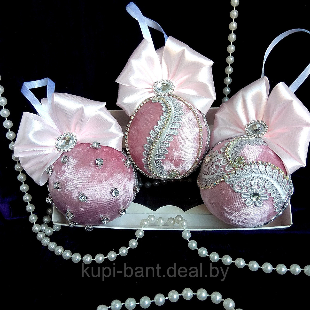 Бархатные новогодние шары (Handmade) - фото 1 - id-p169544886