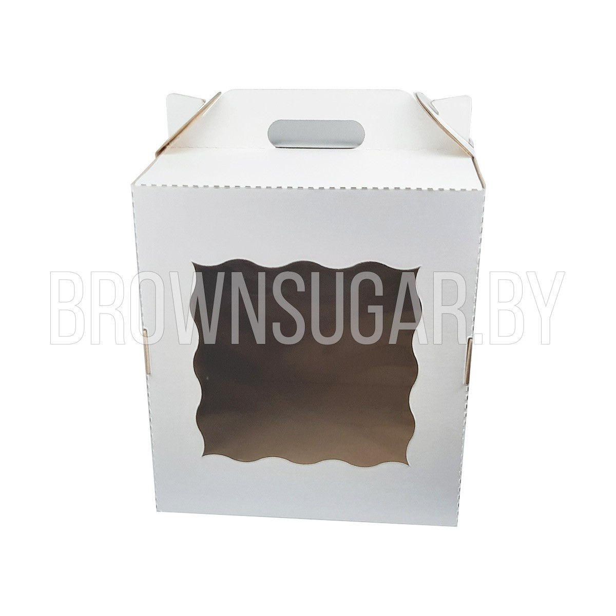 Коробка - чемодан для торта с окном Белая (Беларусь, 300х300х300 мм)