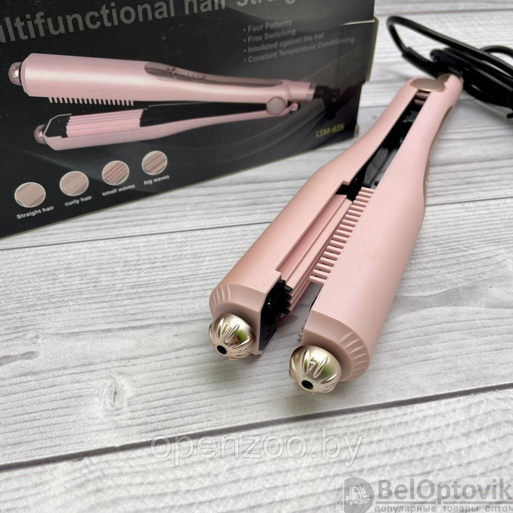 Многофункциональный 4в1 Гофре- выпрямитель для волос Multifunctional Hair Straightener LSM-635 Зеленый - фото 4 - id-p169546013