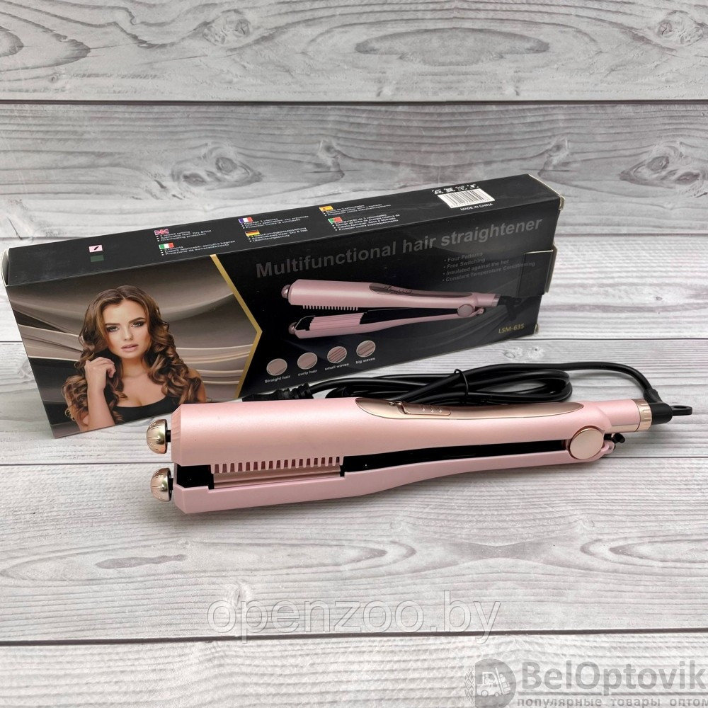 Многофункциональный 4в1 Гофре- выпрямитель для волос Multifunctional Hair Straightener LSM-635 Зеленый - фото 10 - id-p169546013