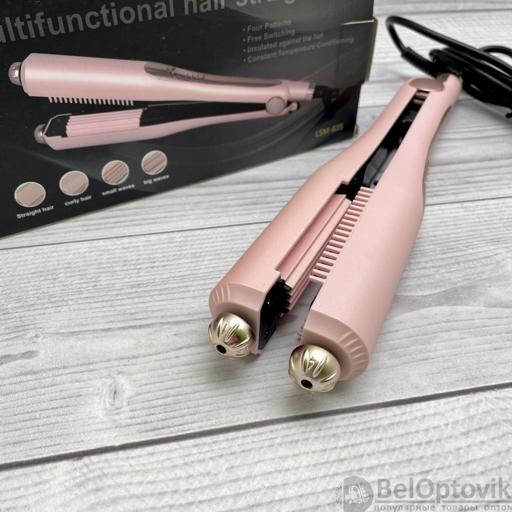 Многофункциональный 4в1 Гофре- выпрямитель для волос Multifunctional Hair Straightener LSM-635 Зеленый - фото 4 - id-p169547368