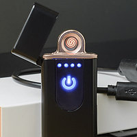 USB Зажигалка Lighter сенсорная полуокруглый экран Черная
